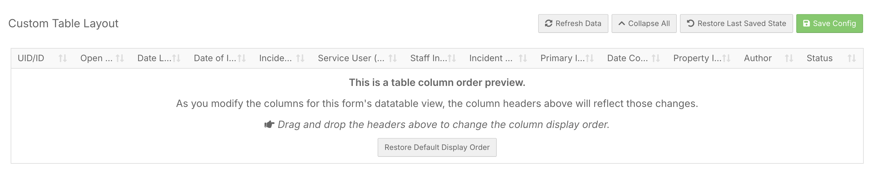 How do I choose which columns show in table view? - Rearranging Columns