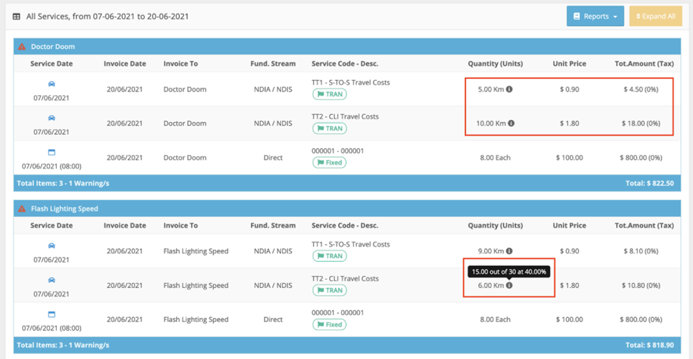 How do I record and approve travel for shifts? - Billing in Relation to Travel (2)