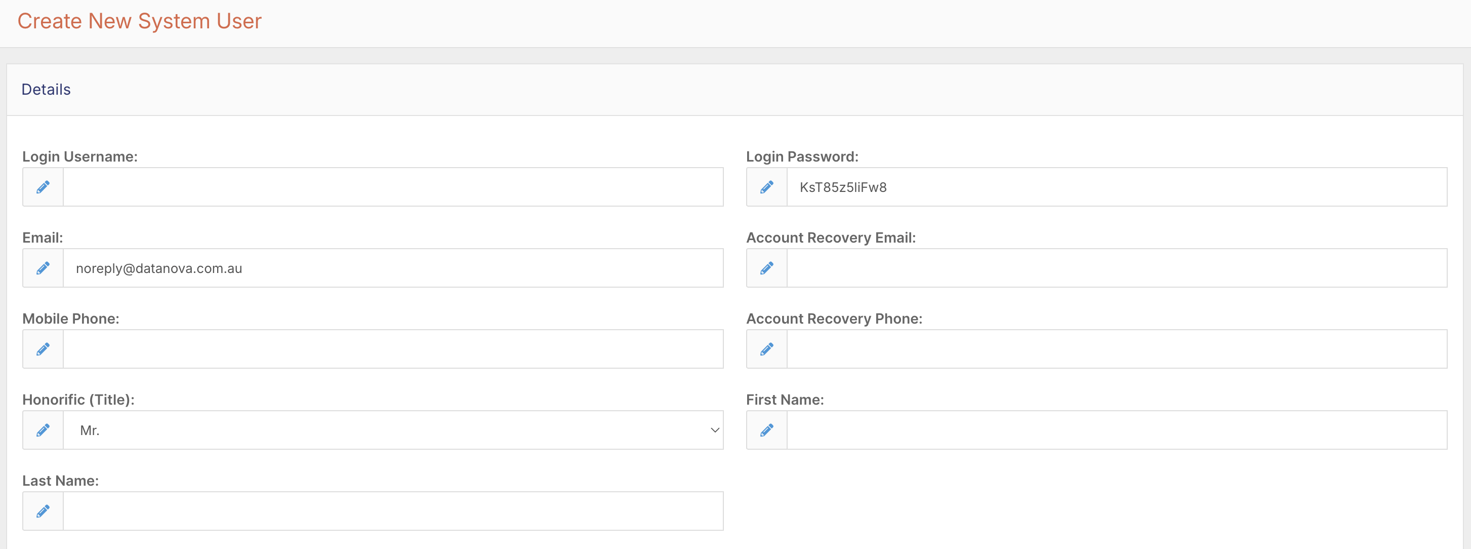 How do I create a new user and assign Groups and Areas? - Creating a New User (2)