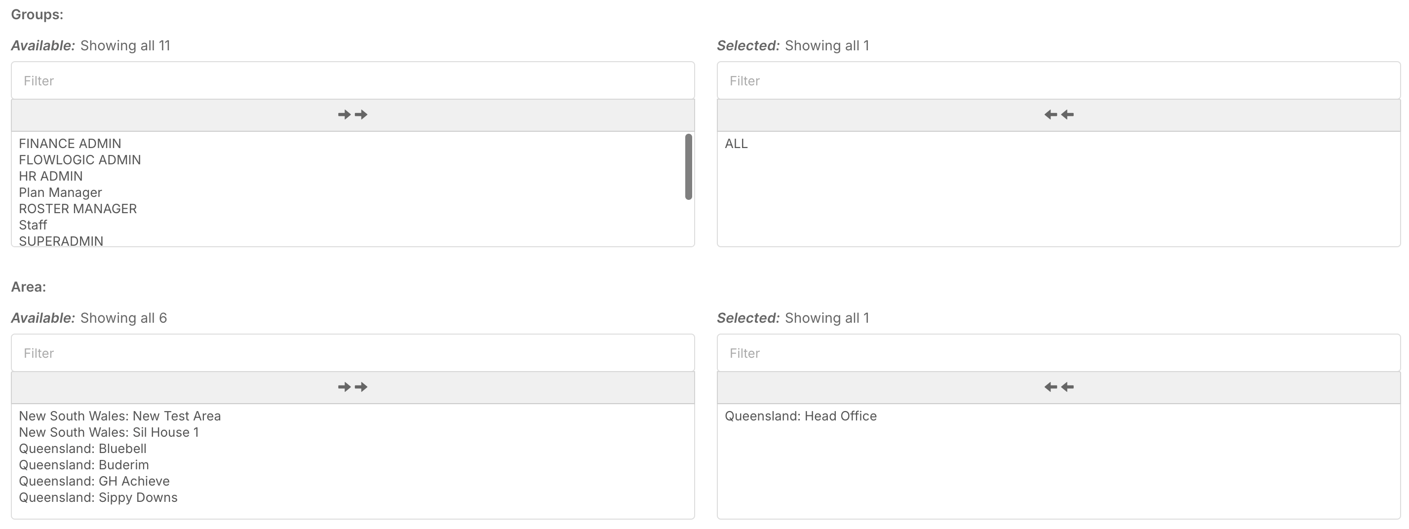 How do I create a new user and assign Groups and Areas? - Assigning Groups and Areas