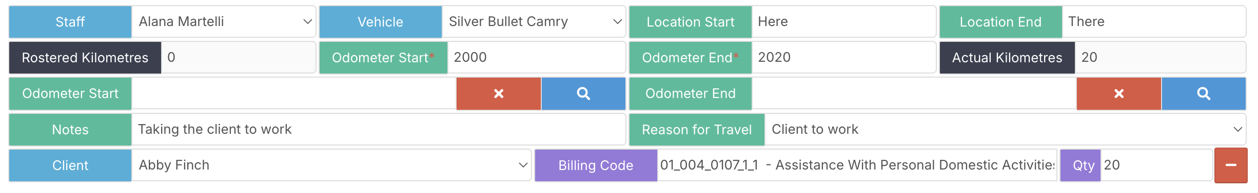 How does the vehicle logbook record travel? - Viewing Travel in Timesheets (3)