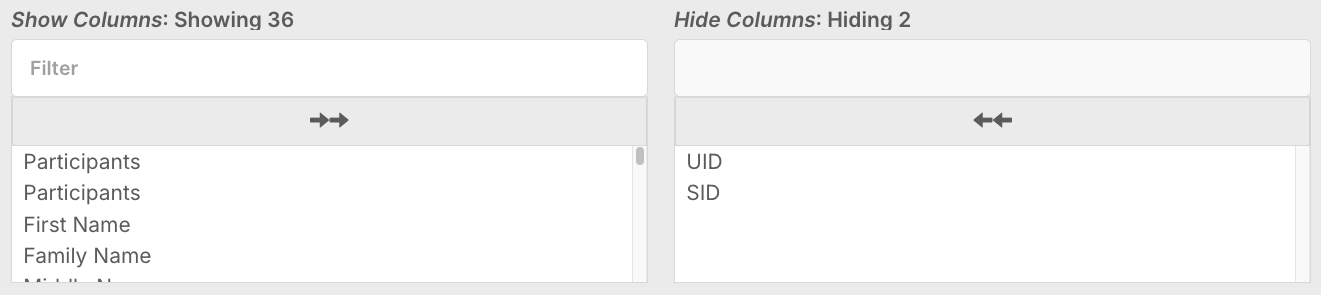 How do I filter, group and export report results? - Managing columns